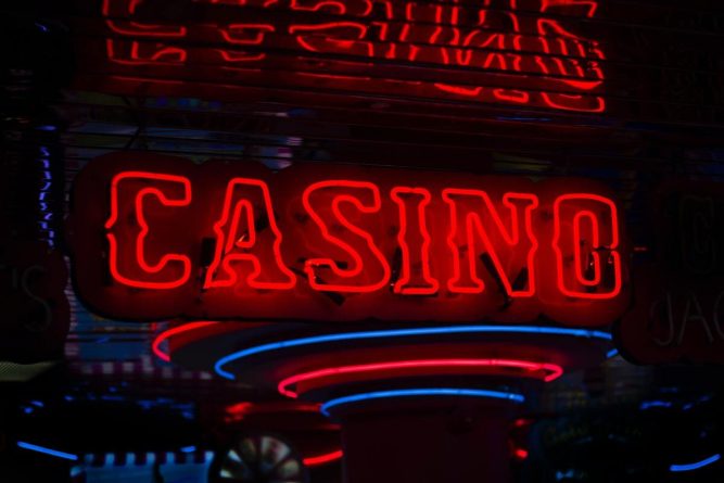 Casino sign in red letters